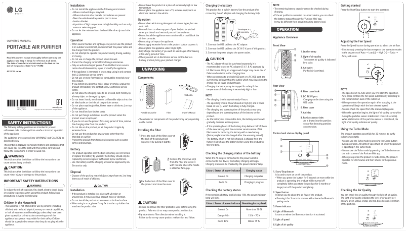 Imagen de la primera página del manual del dispositivo AP151MGA1