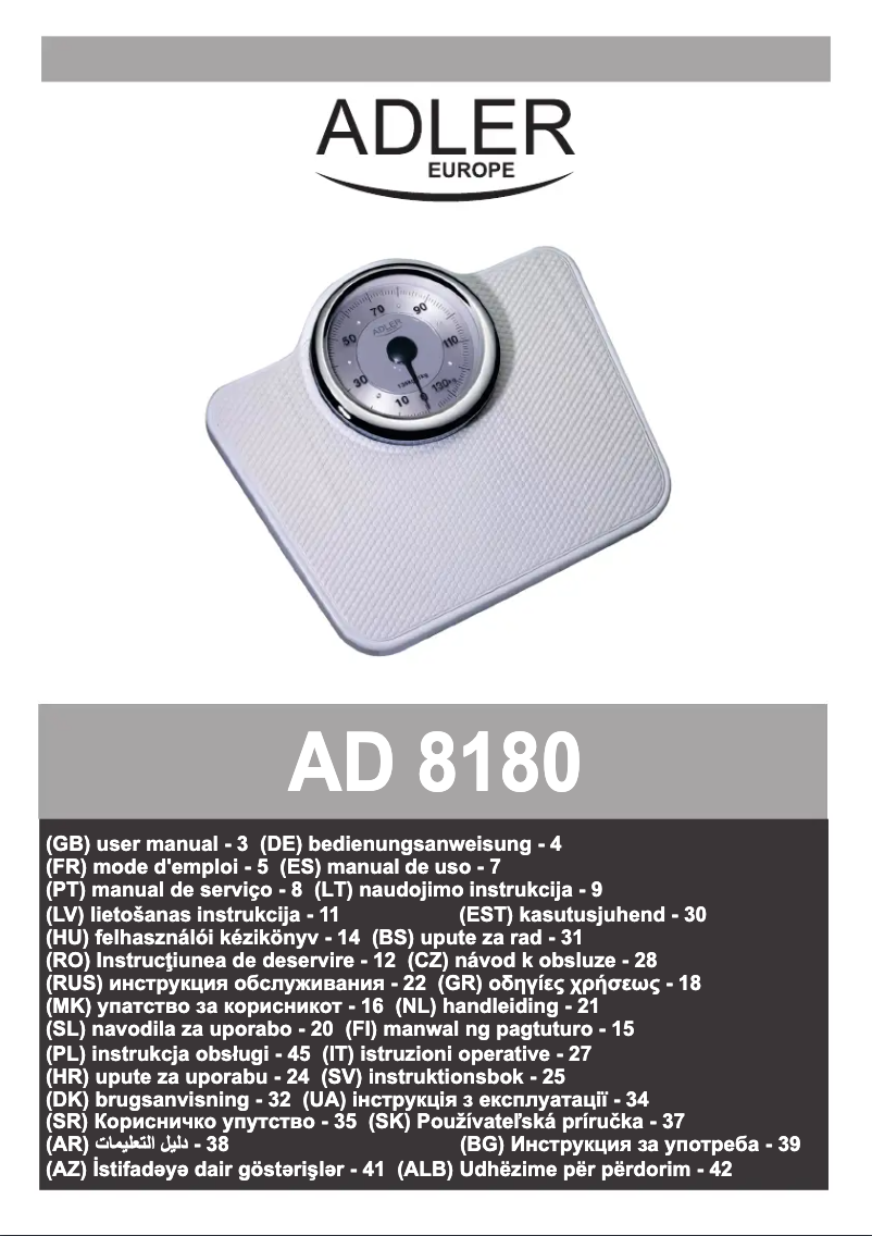 Página 1 del manual Manual de usuario Adler AD 8180