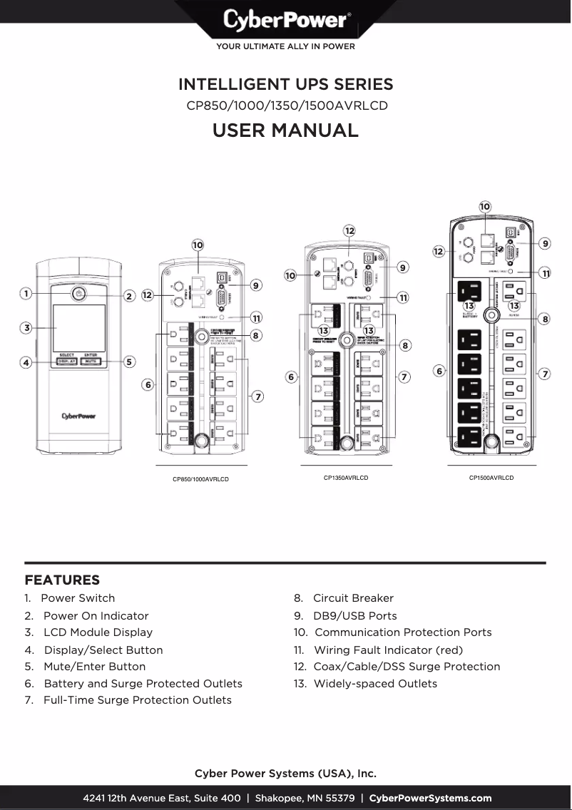 Imagen de la primera página del manual del dispositivo CP1350AVRLCD