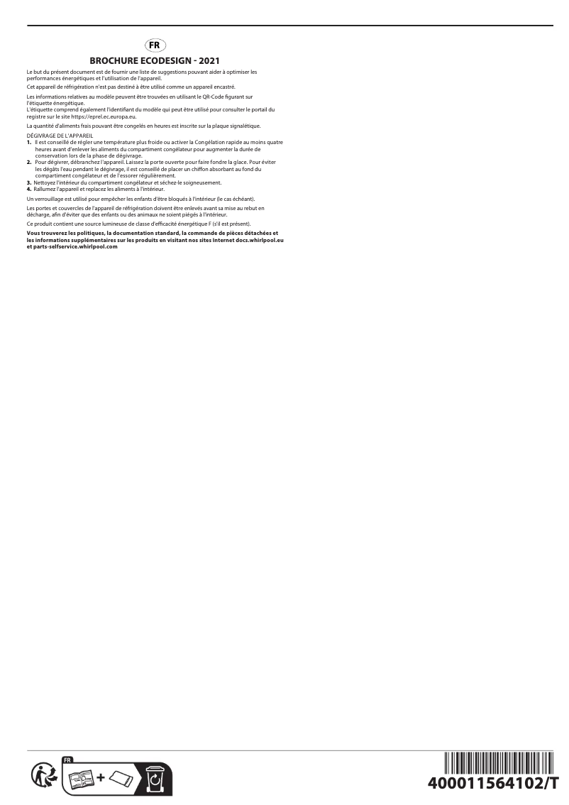 Página 1 del manual Instrucciones / montaje Whirlpool WHM25112