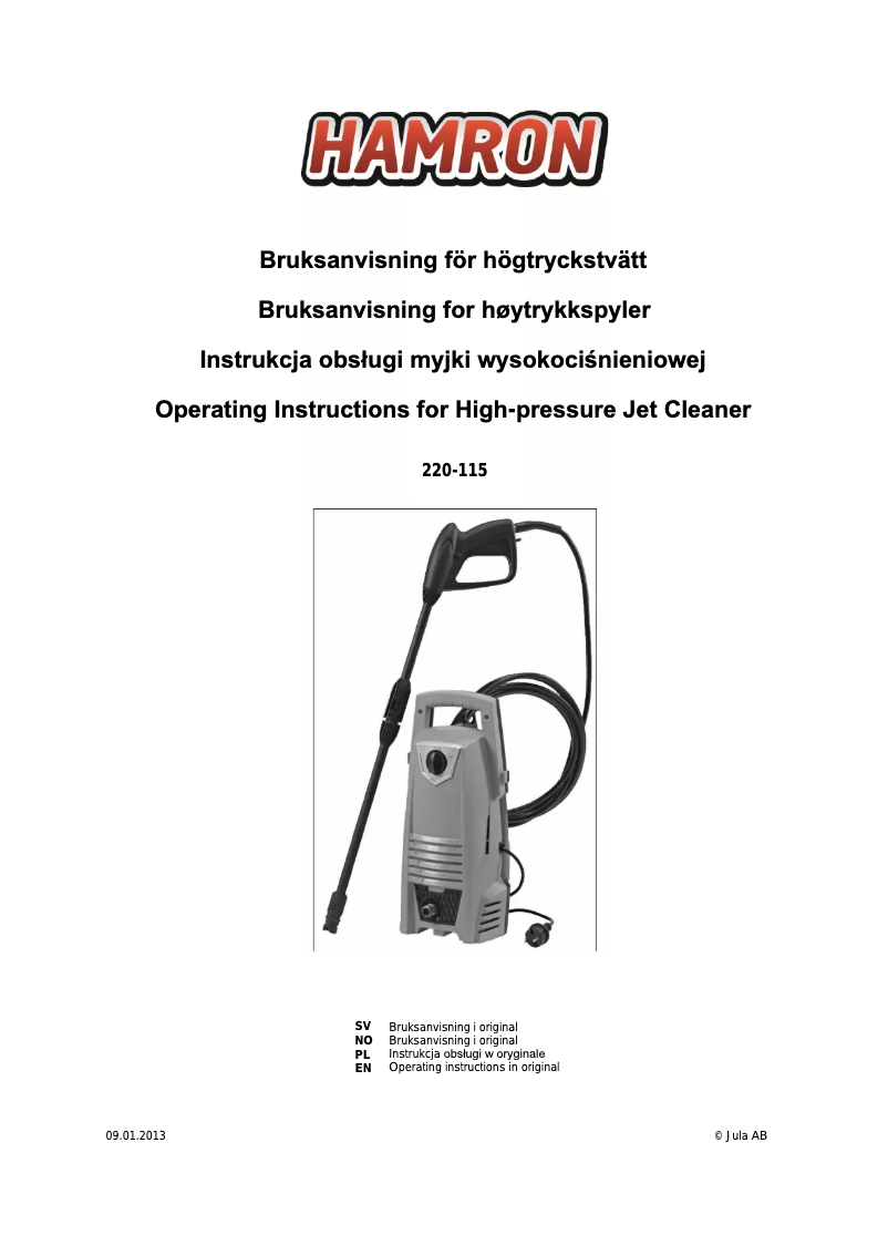 Página 1 del manual Manual de usuario Hamron 220-115