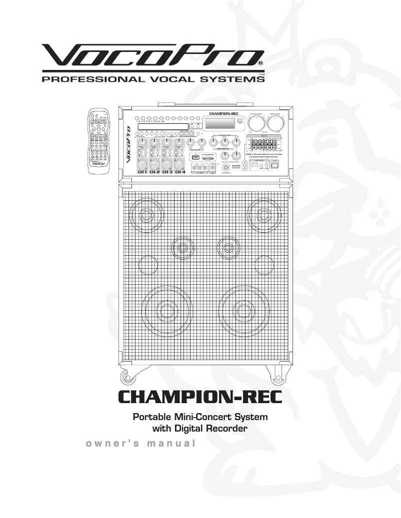 Imagen de la primera página del manual del dispositivo Champion-Rec