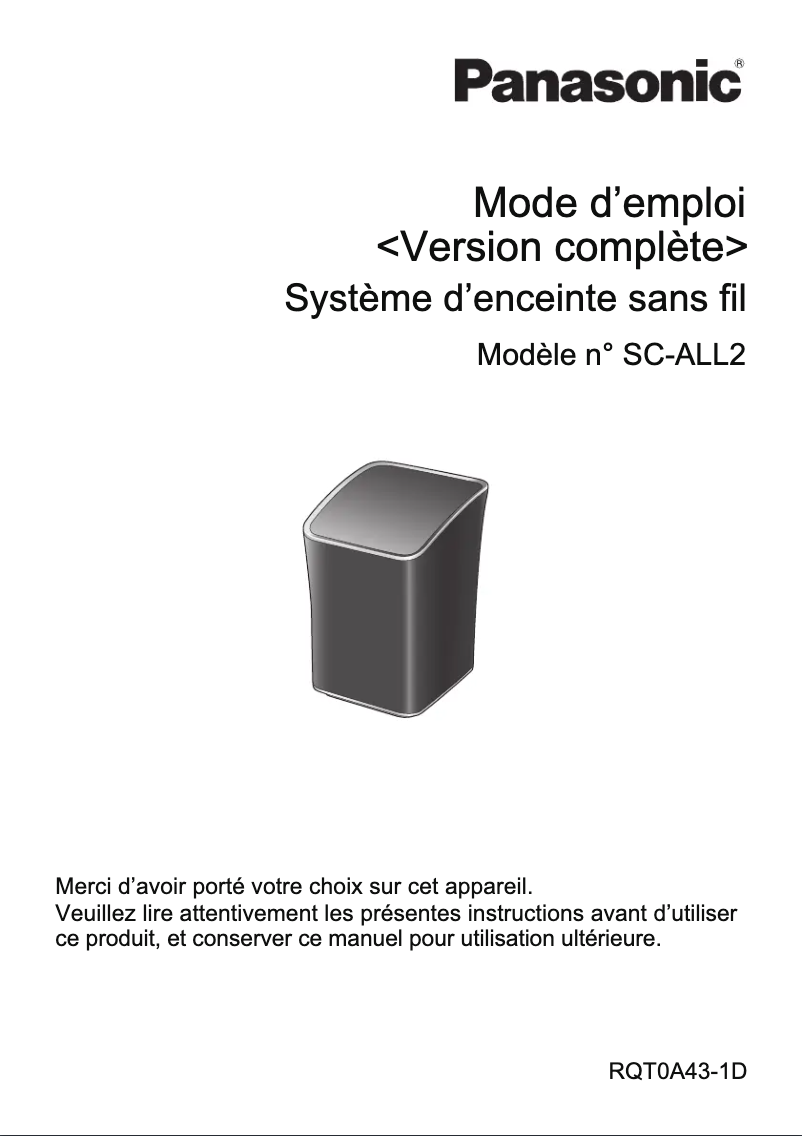 Página 1 del manual Manual de usuario Panasonic SC-ALL2