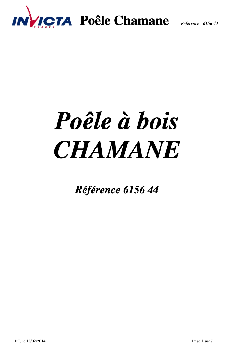 Imagen de la primera página del manual del dispositivo Chamane 6156 44