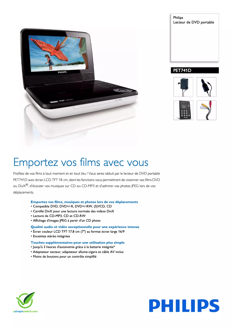 Imagen de la primera página del manual del dispositivo PET741D