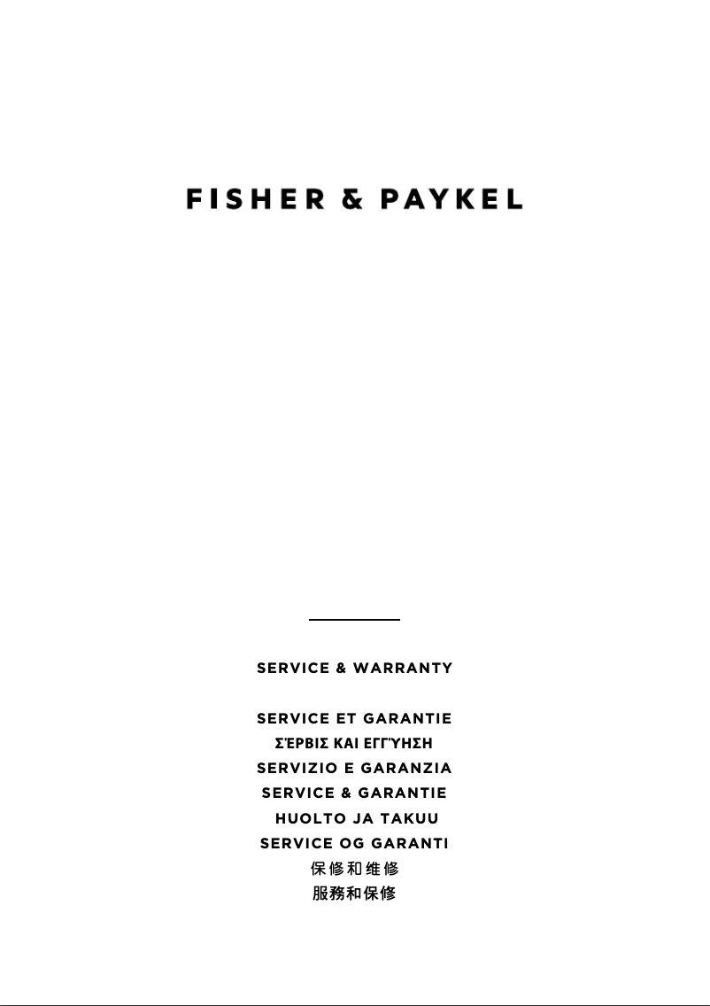 Página 1 del manual Información de garantía Fisher & Paykel DE5060M2