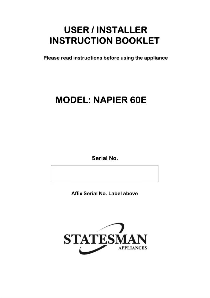 Imagen de la primera página del manual del dispositivo NAPIER60E