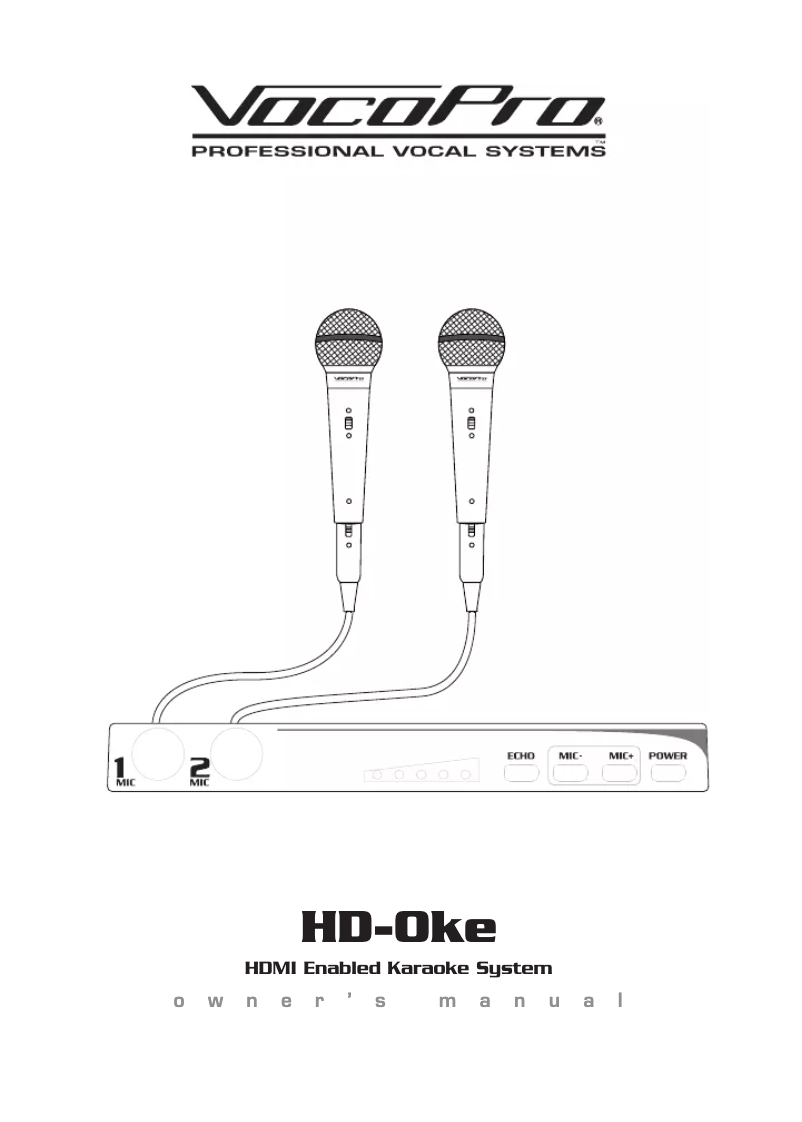 Imagen de la primera página del manual del dispositivo HD-Oke
