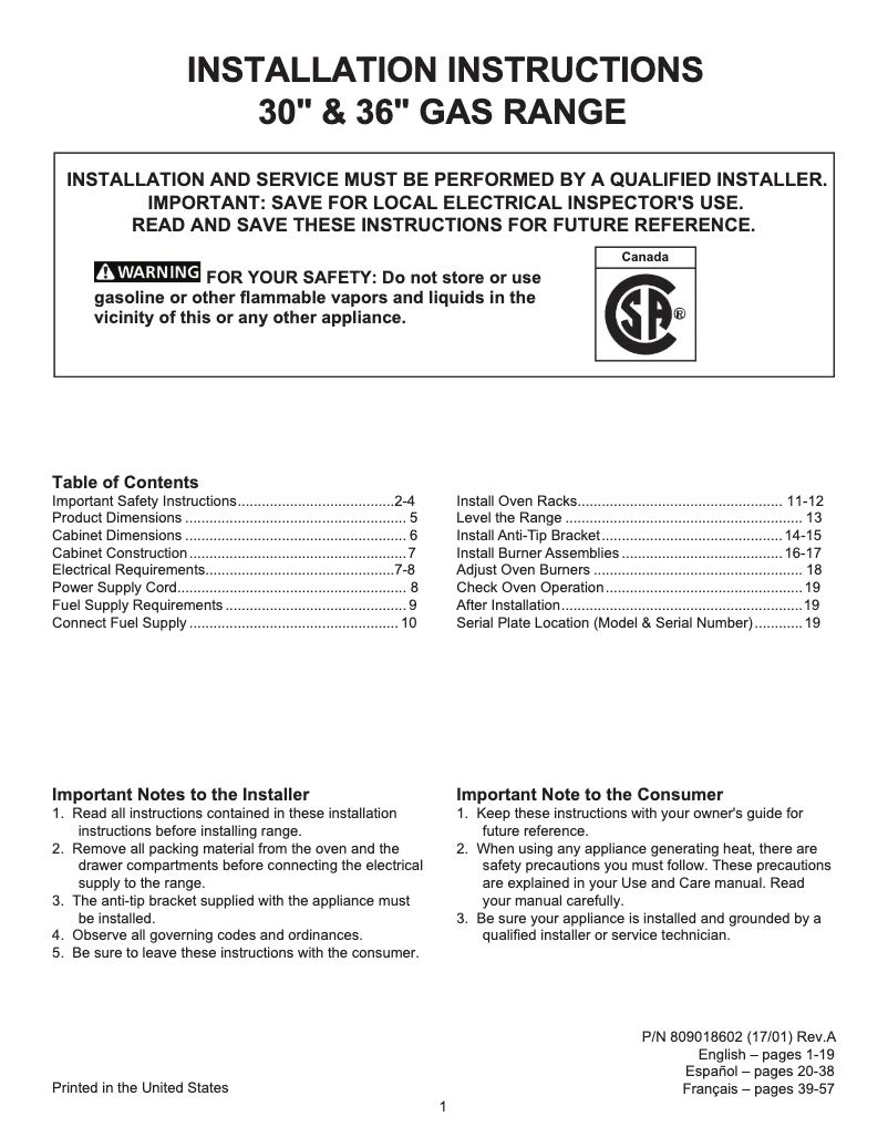 Imagen de la primera página del manual del dispositivo ICON E36GF76TPS