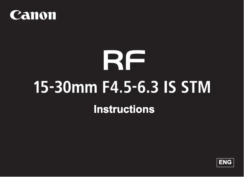 Imagen de la primera página del manual del dispositivo RF 15-30mm f/4.5–6.3 IS STM
