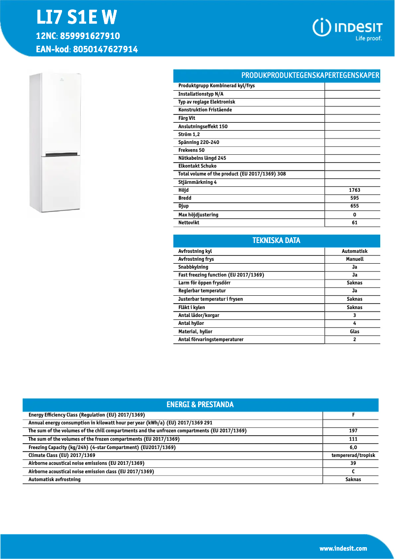 Imagen de la primera página del manual del dispositivo LI7 S1E W