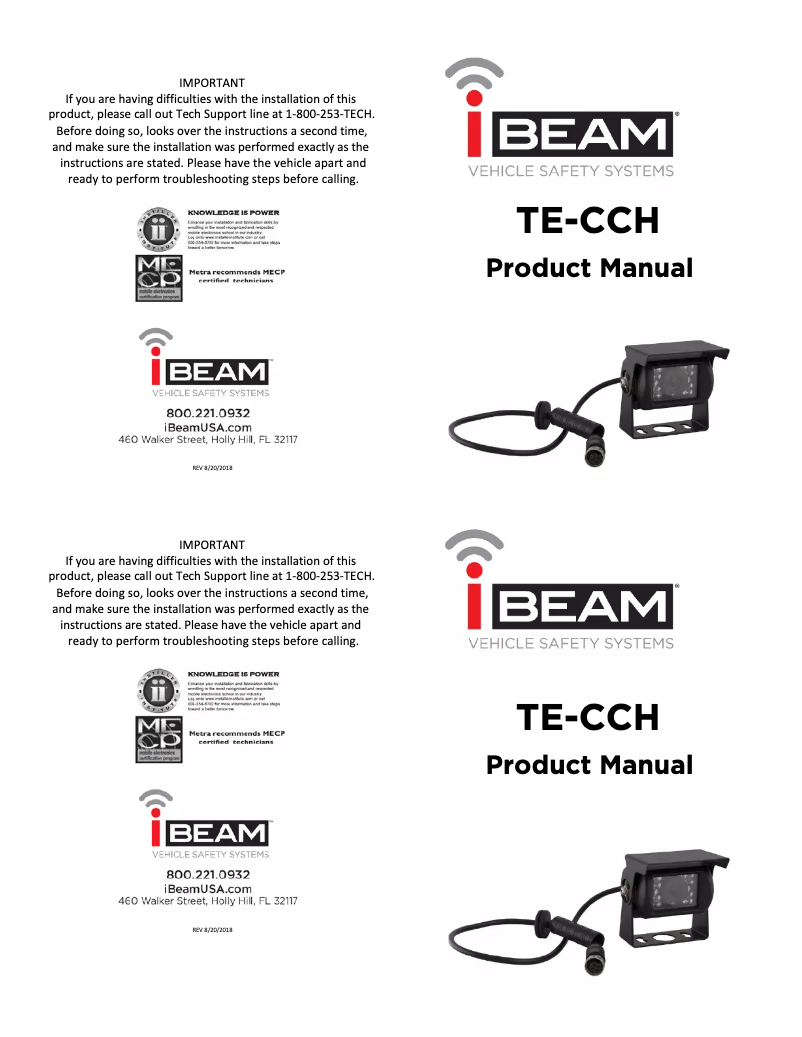 Página 1 del manual Manual de usuario Metra TE-CCH