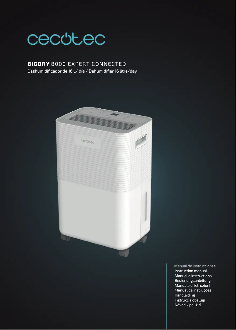 Imagen de la primera página del manual del dispositivo BigDry 8000 Expert Connected