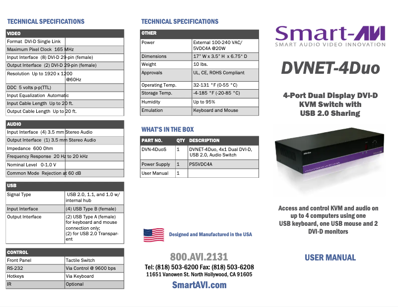 Imagen de la primera página del manual del dispositivo DVN-4DUOS