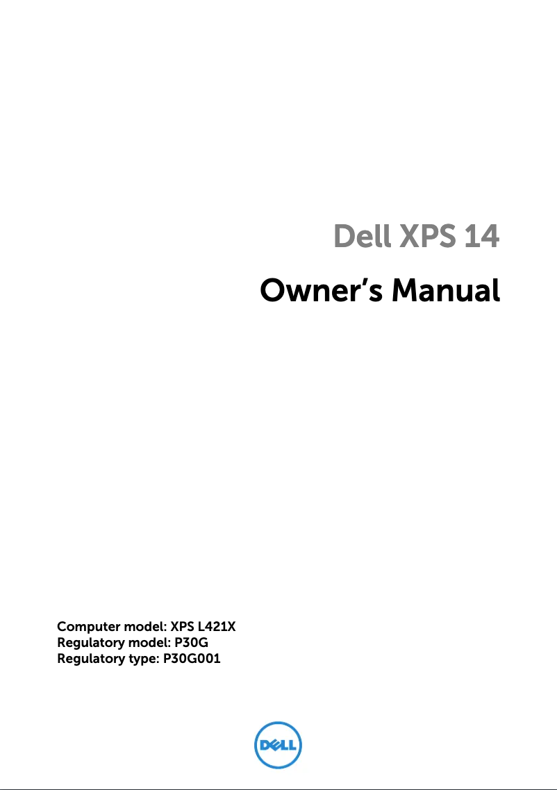 Imagen de la primera página del manual del dispositivo XPS 14-L421x