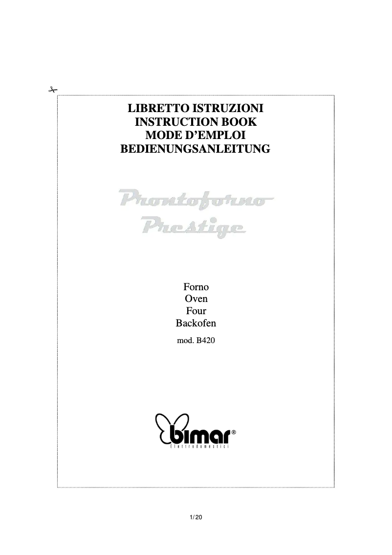 Imagen de la primera página del manual del dispositivo B420