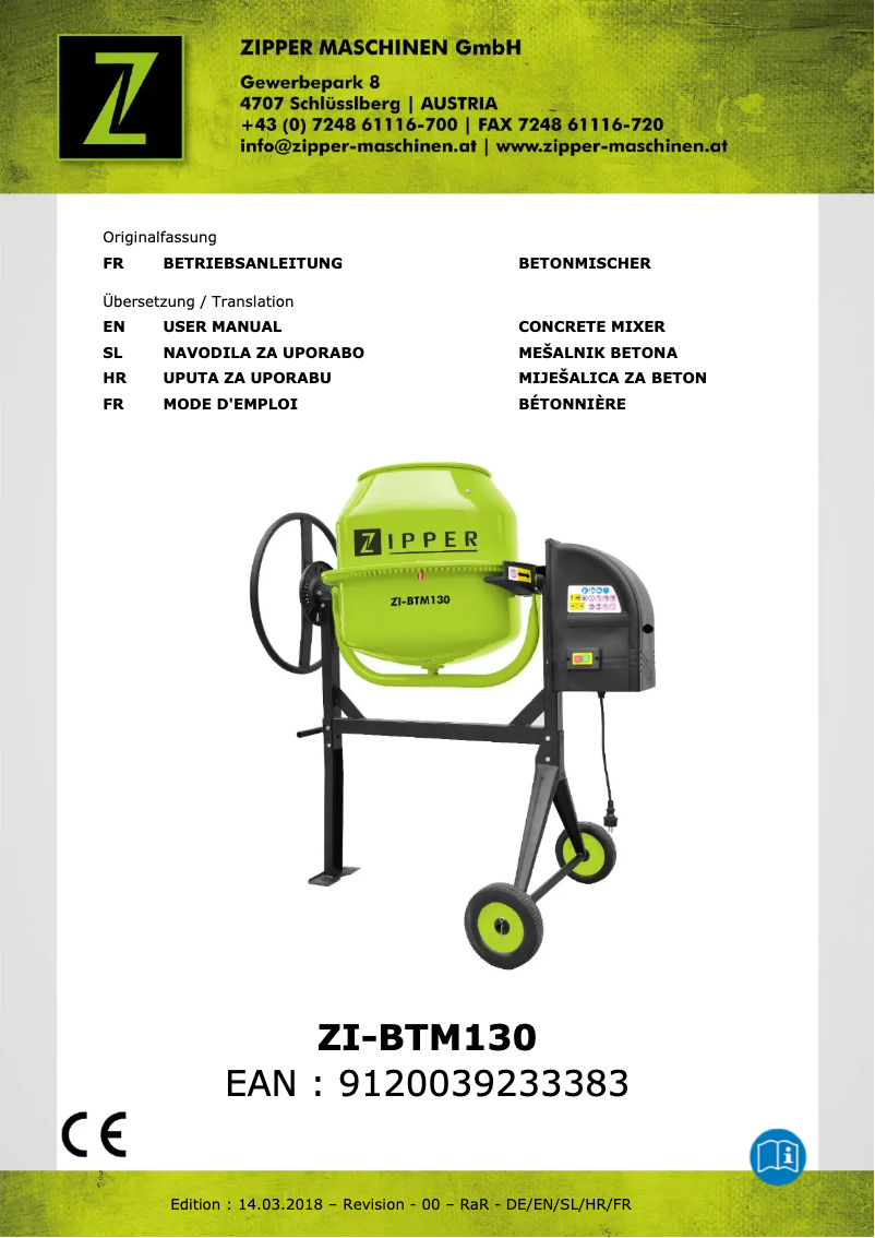 Página 1 del manual Manual de usuario Zipper ZI-BTM130