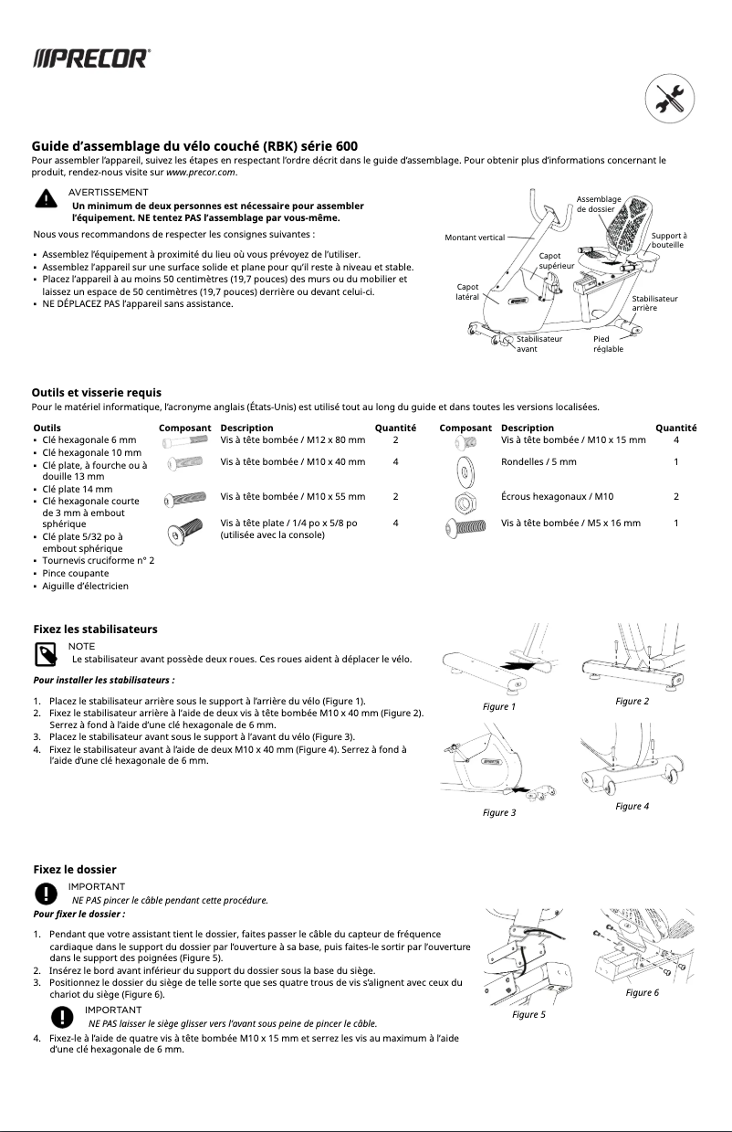 Página nº 1 - Instrucciones / montaje Precor UBK 600