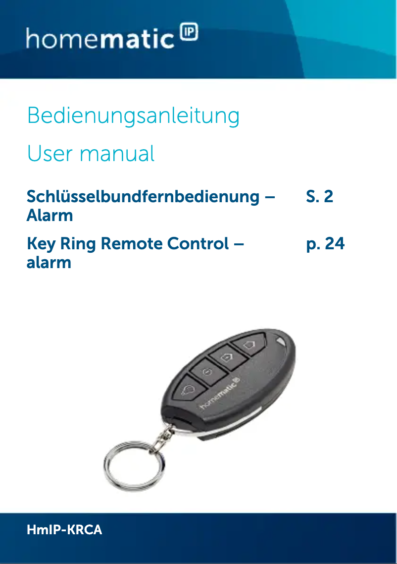 Página nº 1 - Manual de usuario Homematic IP HMIP-KRCA