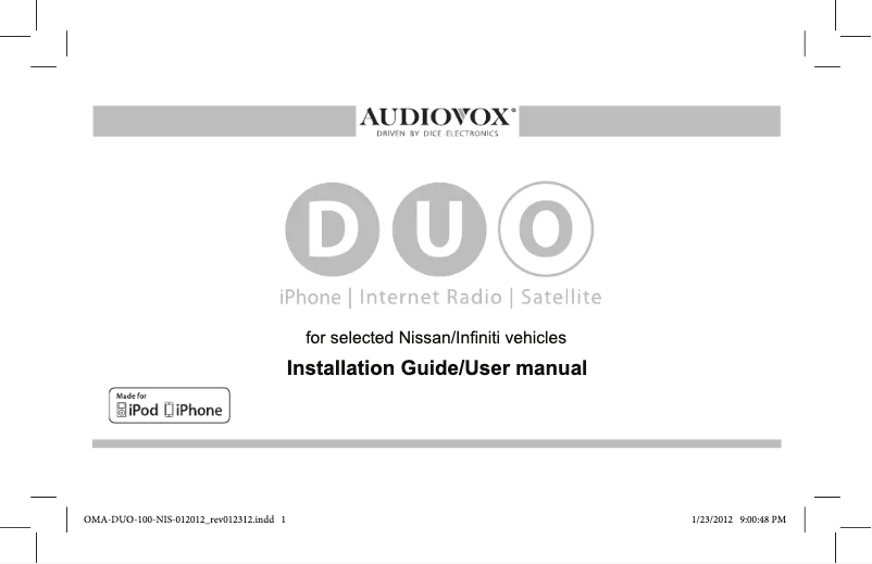 Página 1 del manual Manual de usuario audiovox Silverline DUO