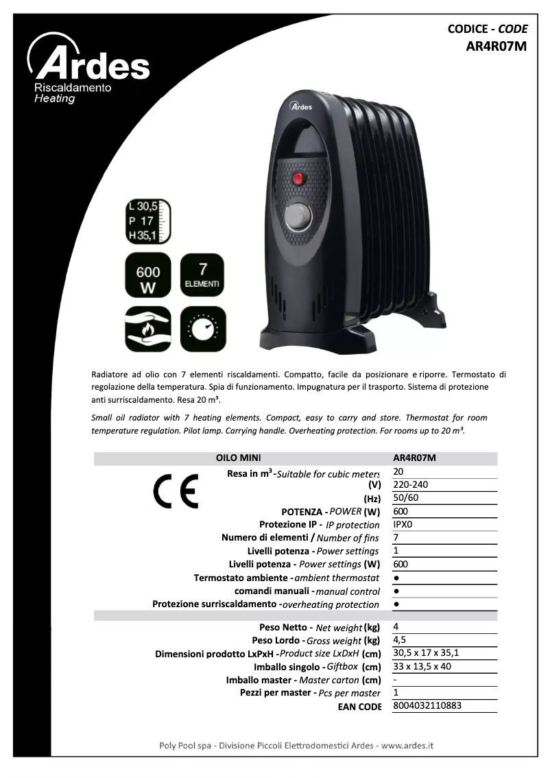 Imagen de la primera página del manual del dispositivo AR4R07M