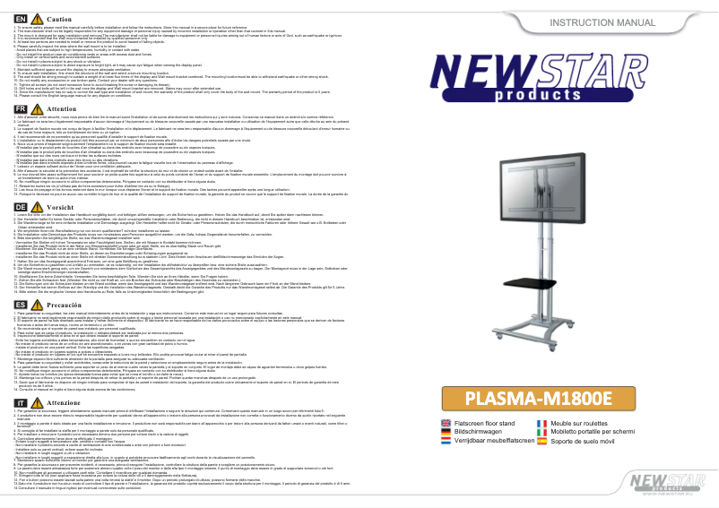 Imagen de la primera página del manual del dispositivo PLASMA-M1800E