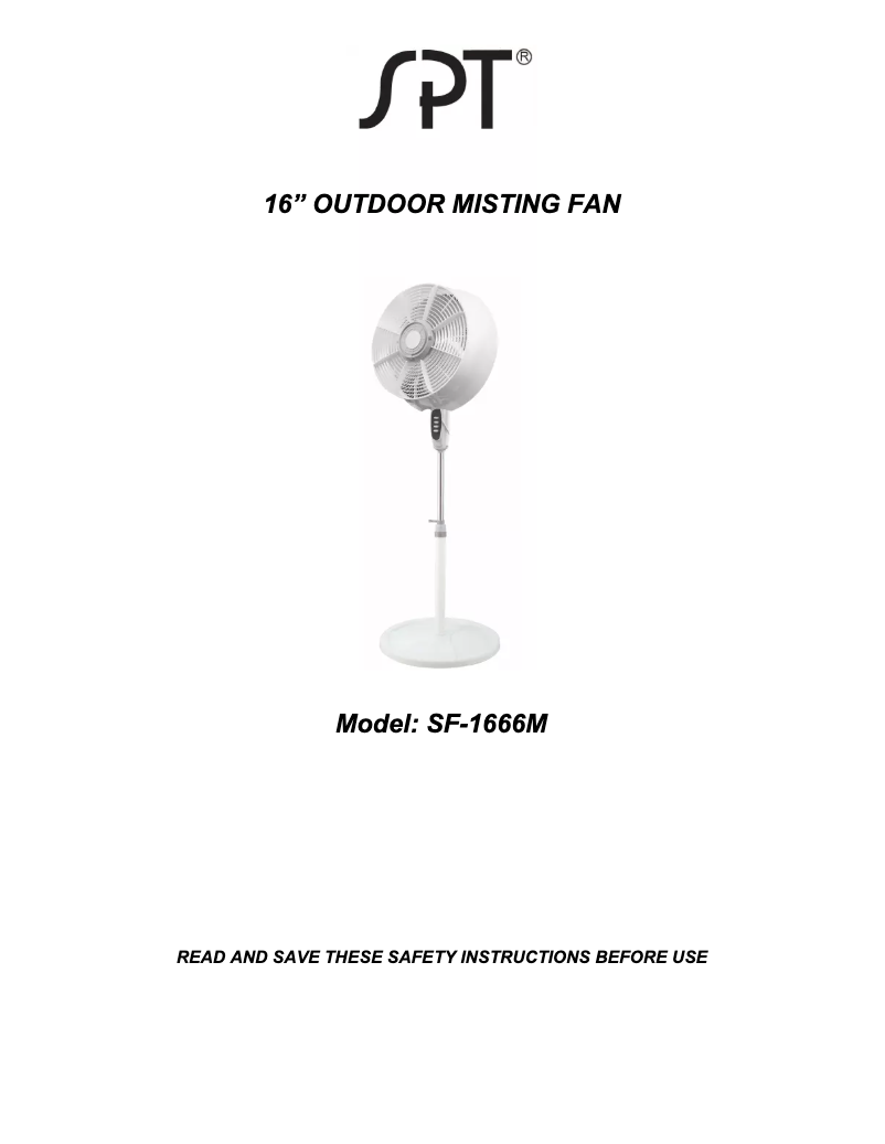 Imagen de la primera página del manual del dispositivo SF-1666M