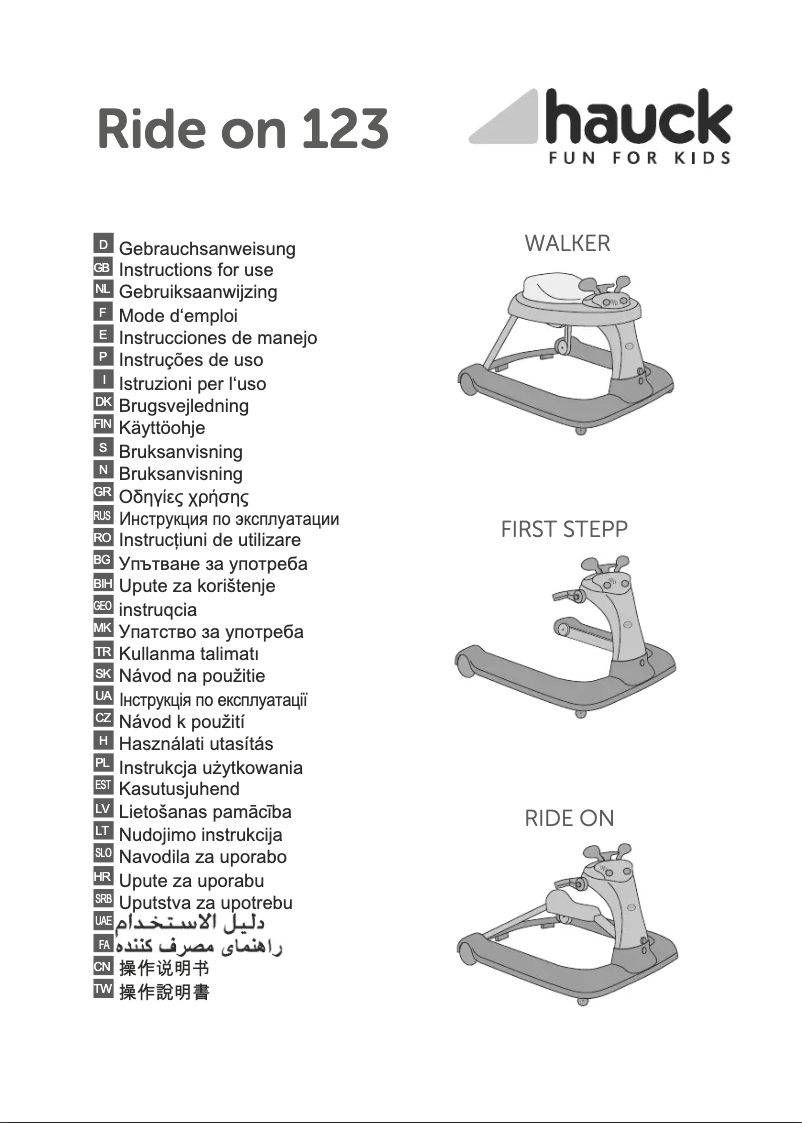 Página 1 del manual Manual de usuario Hauck Ride on 123
