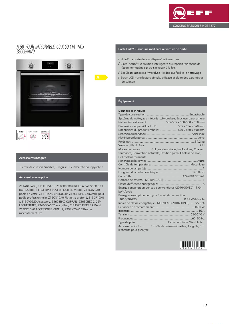 Imagen de la primera página del manual del dispositivo B3CCE4AN0