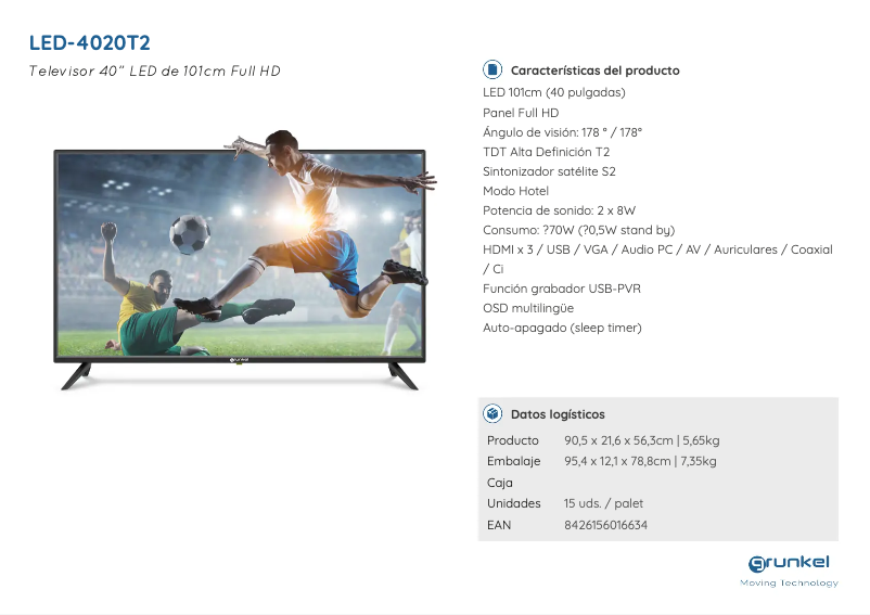 Imagen de la primera página del manual del dispositivo LED-4020T2