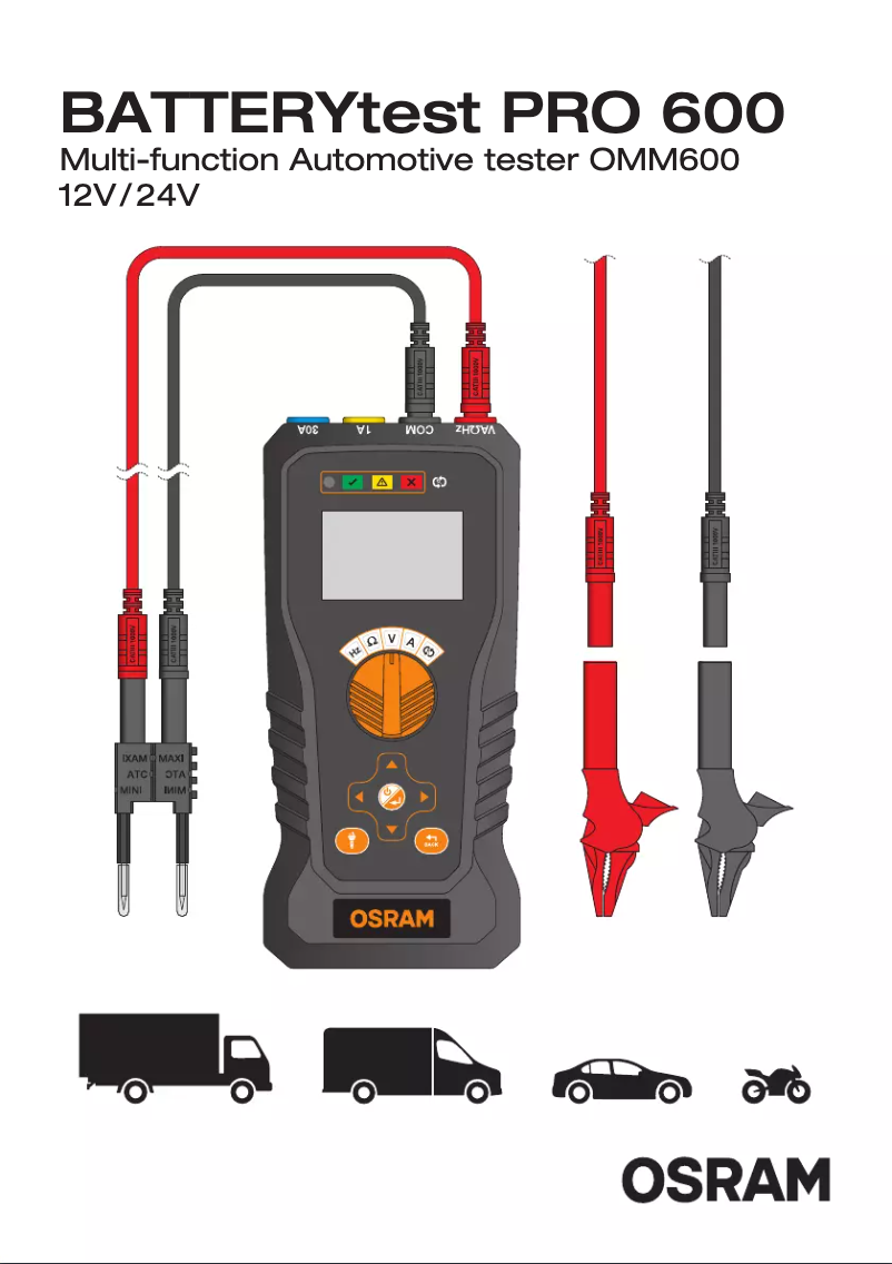 Página 1 del manual Instrucciones / montaje Osram BATTERYtest PRO
