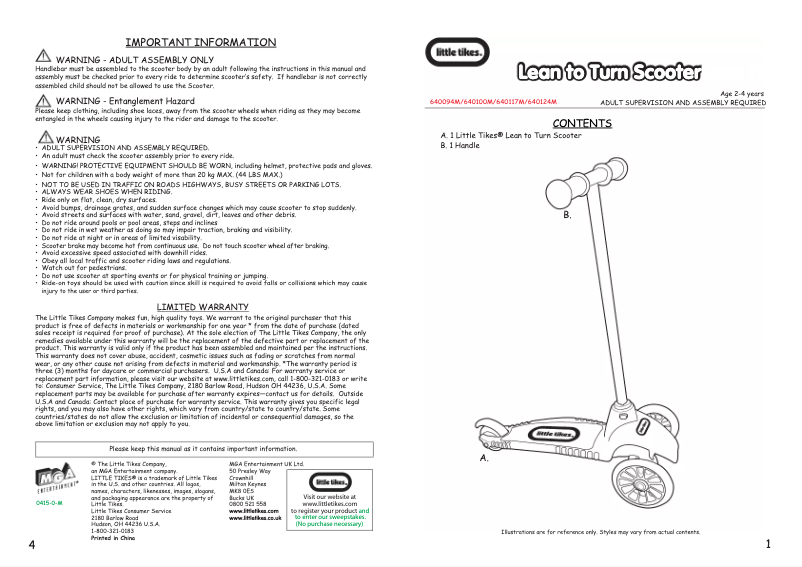 Imagen de la primera página del manual del dispositivo Lean to Turn