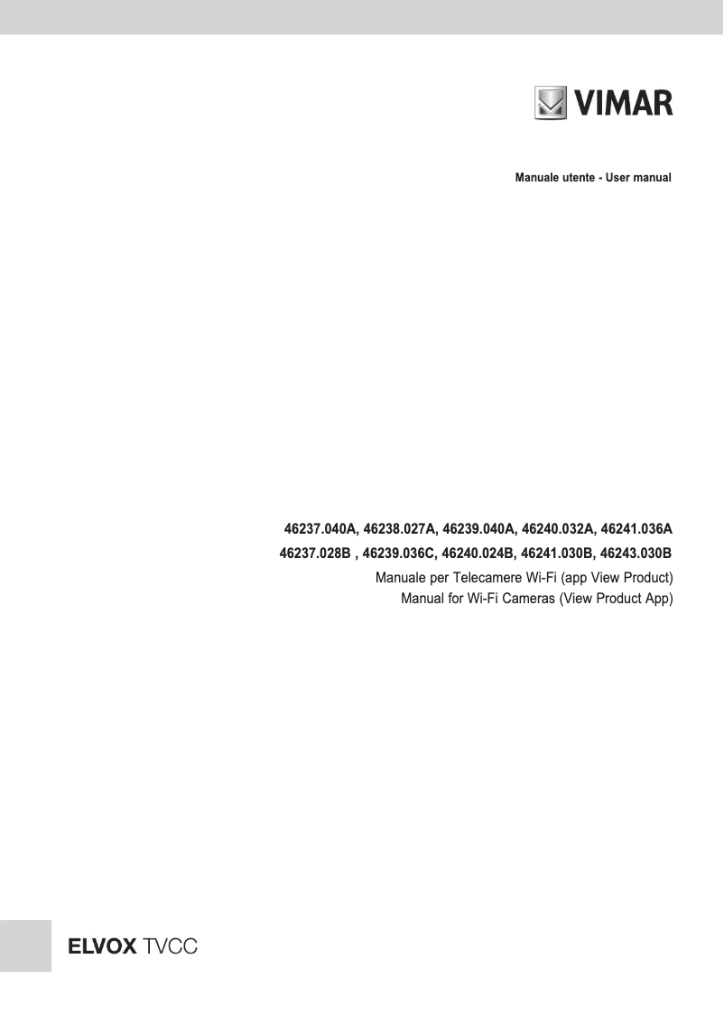 Imagen de la primera página del manual del dispositivo ELVOX 46238.027A