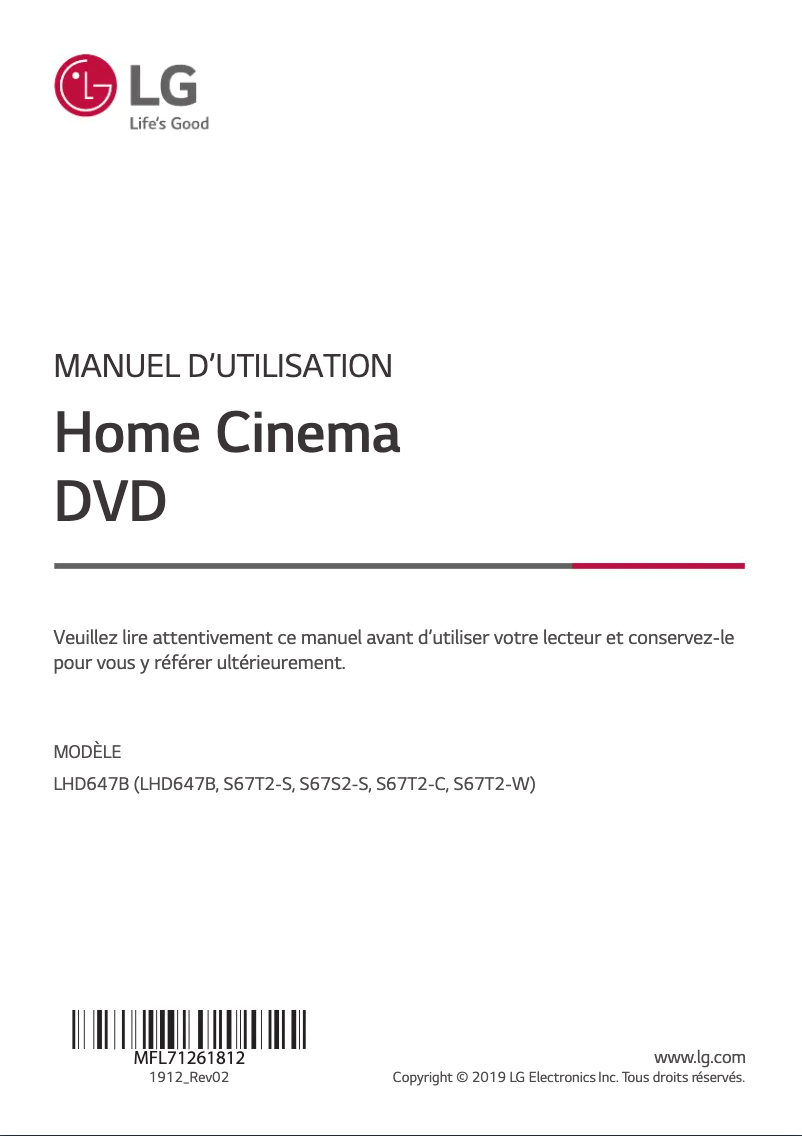 Imagen de la primera página del manual del dispositivo LHD647B