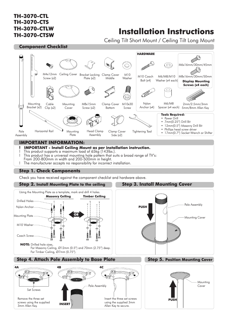 Imagen de la primera página del manual del dispositivo TH-3070-CTL