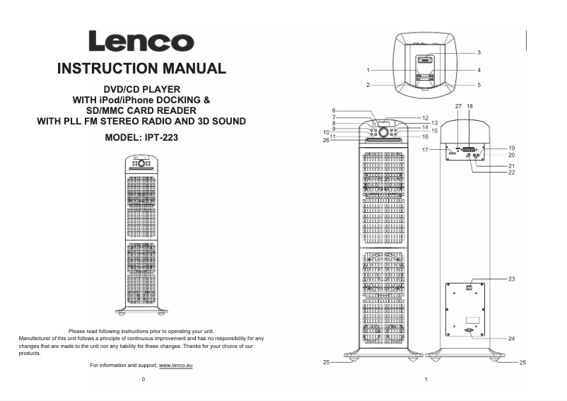 Imagen de la primera página del manual del dispositivo IPT-223