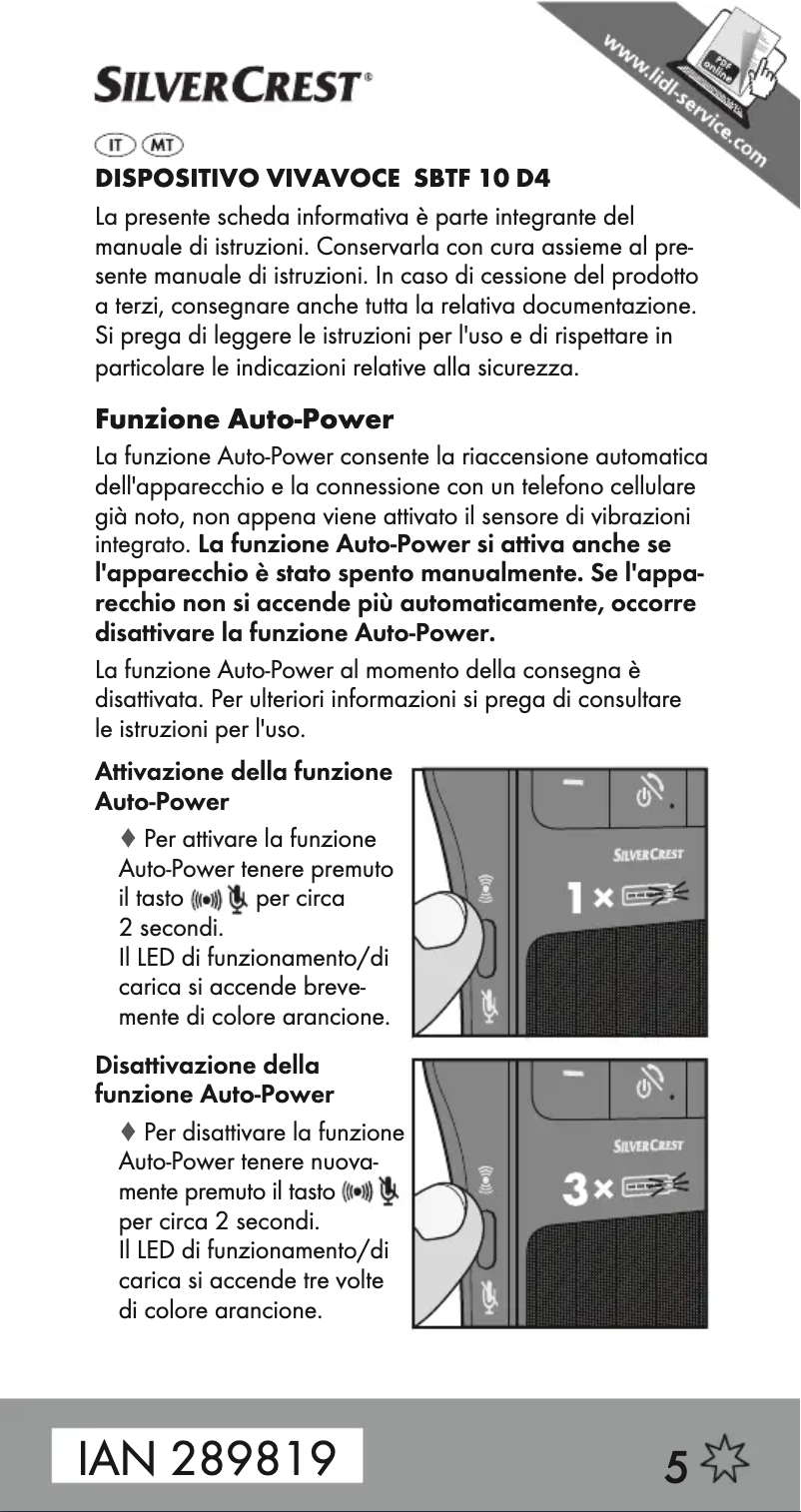 Imagen de la primera página del manual del dispositivo SBTF 10 D4