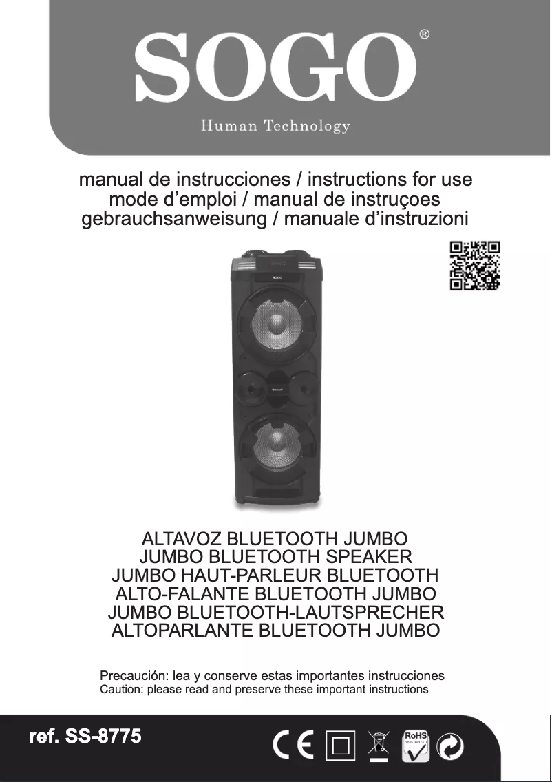 Imagen de la primera página del manual del dispositivo SS-8775