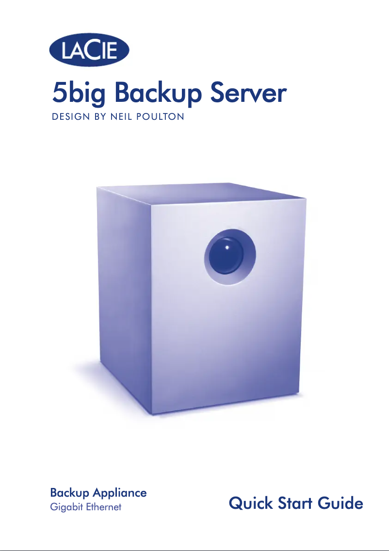 Imagen de la primera página del manual del dispositivo 5big Backup Server