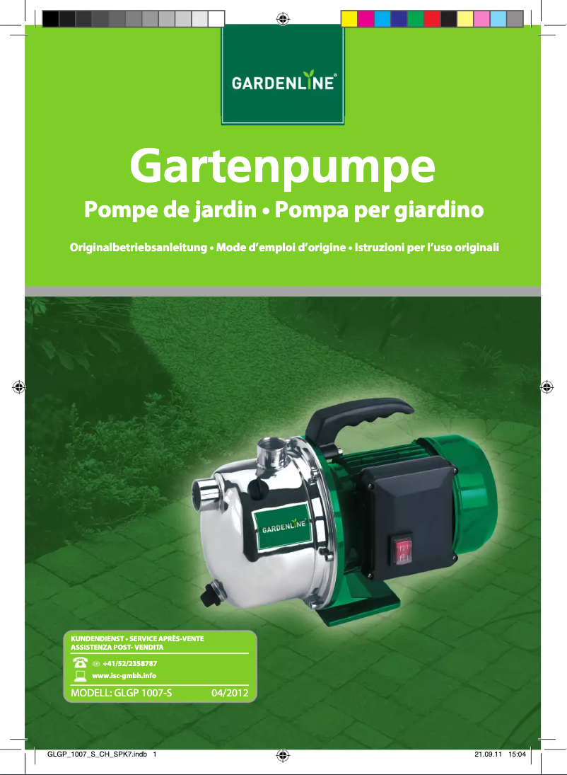 Página nº 1 - Manual de usuario Gardenline GLGP 1007-S