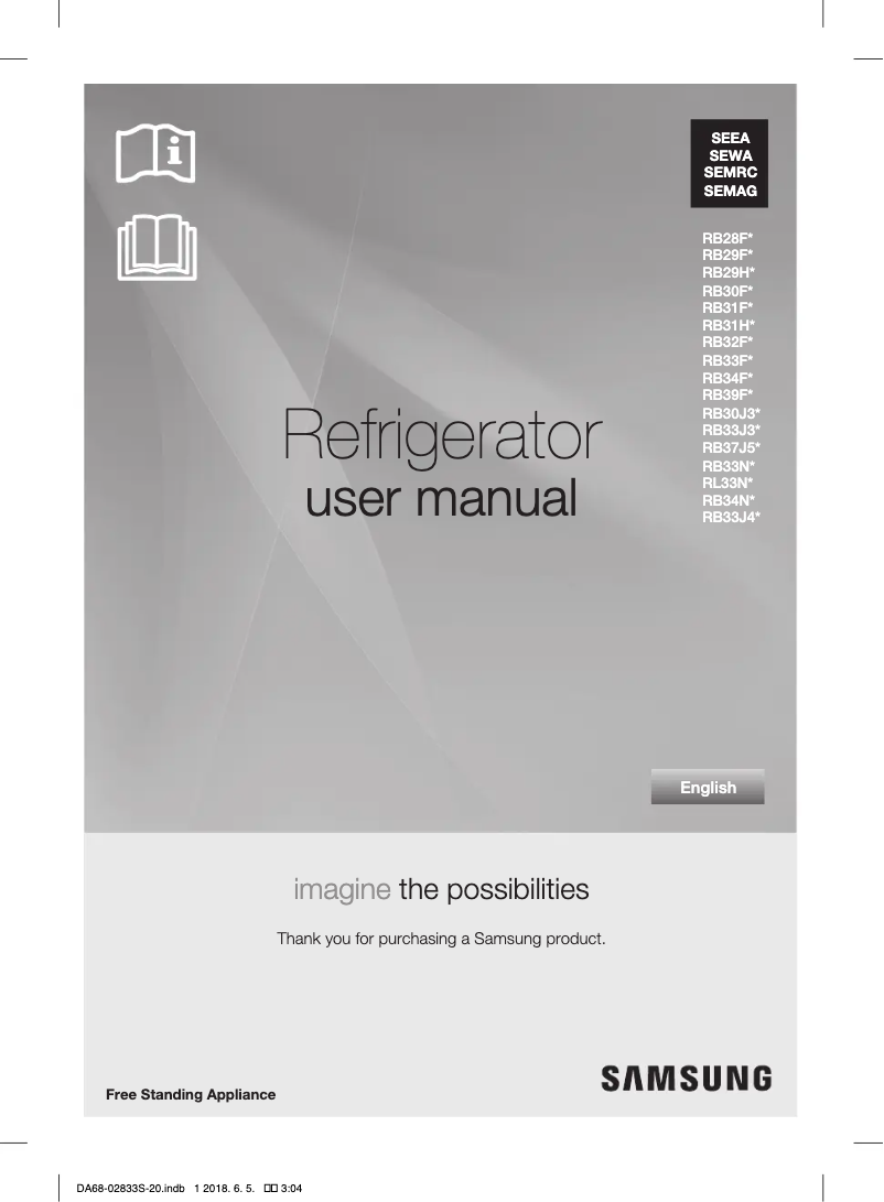 Página 1 del manual Manual de usuario Samsung RB33J4200SA