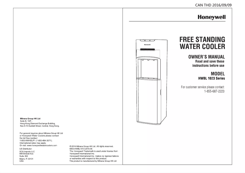 Imagen de la primera página del manual del dispositivo HWBL1023