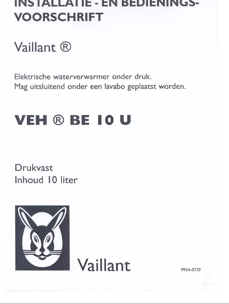 Página 1 del manual Manual de usuario Vaillant VEH 10
