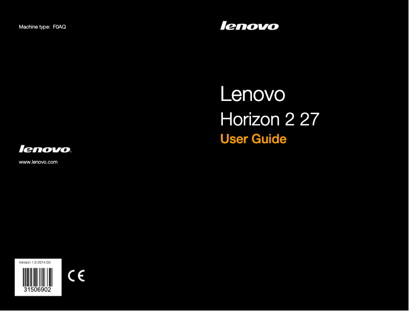 Página nº 1 - Manual de usuario Lenovo IdeaCentre Horizon 2