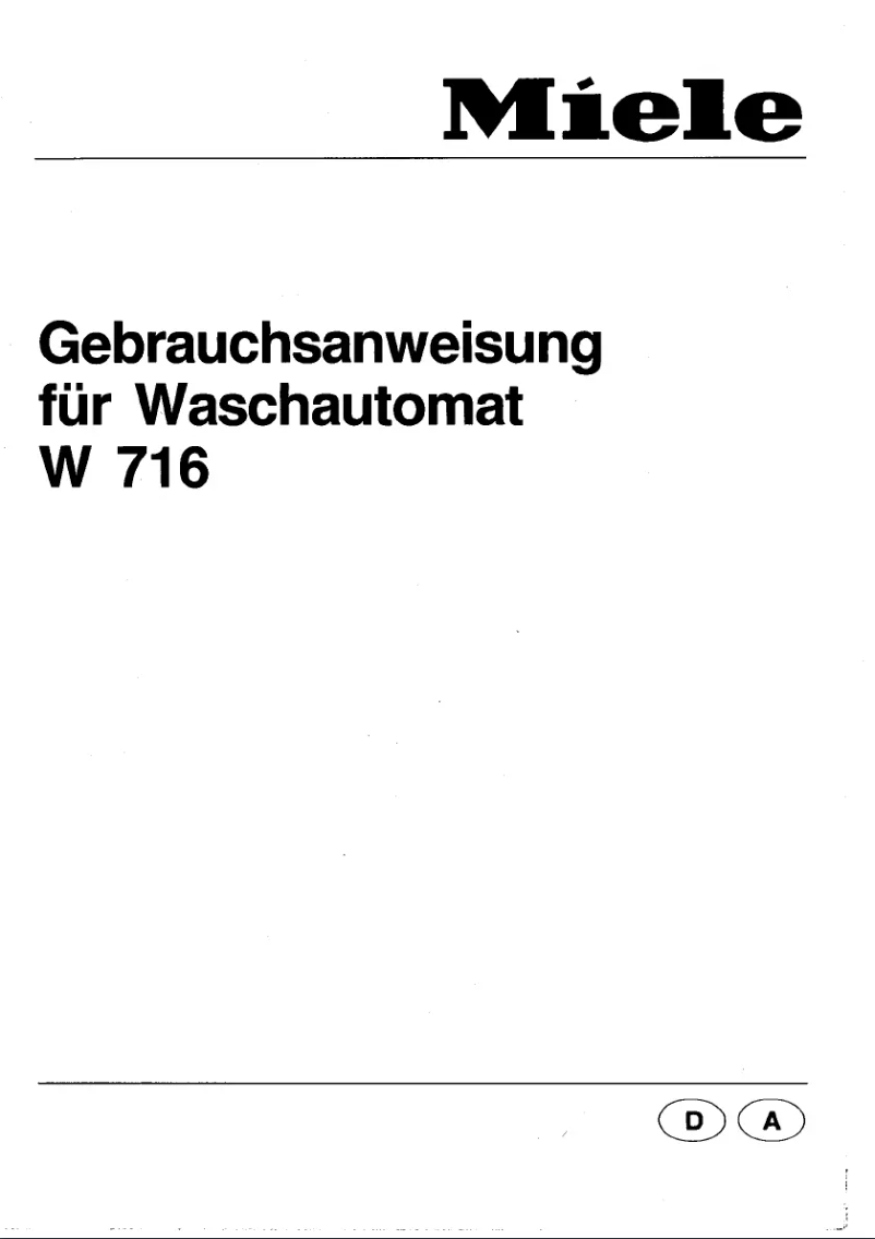 Página 1 del manual Manual de usuario Miele W 716