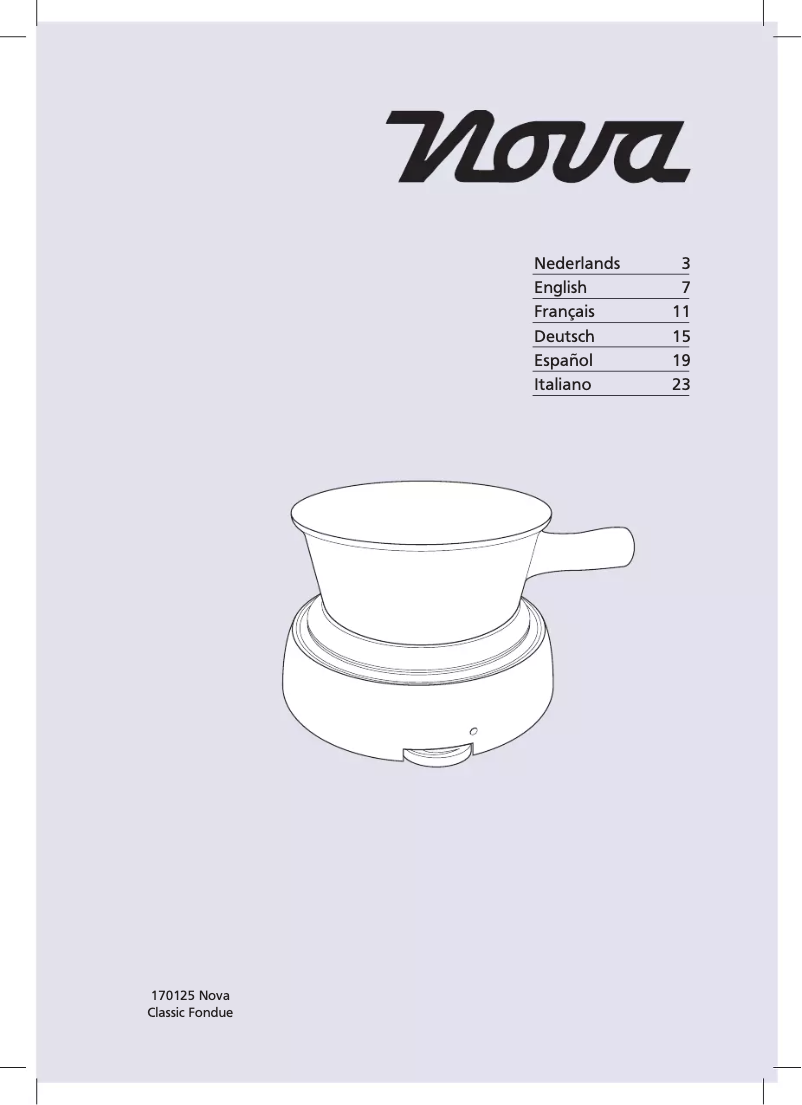 Página 1 del manual Manual de usuario Nova Classic Fondue