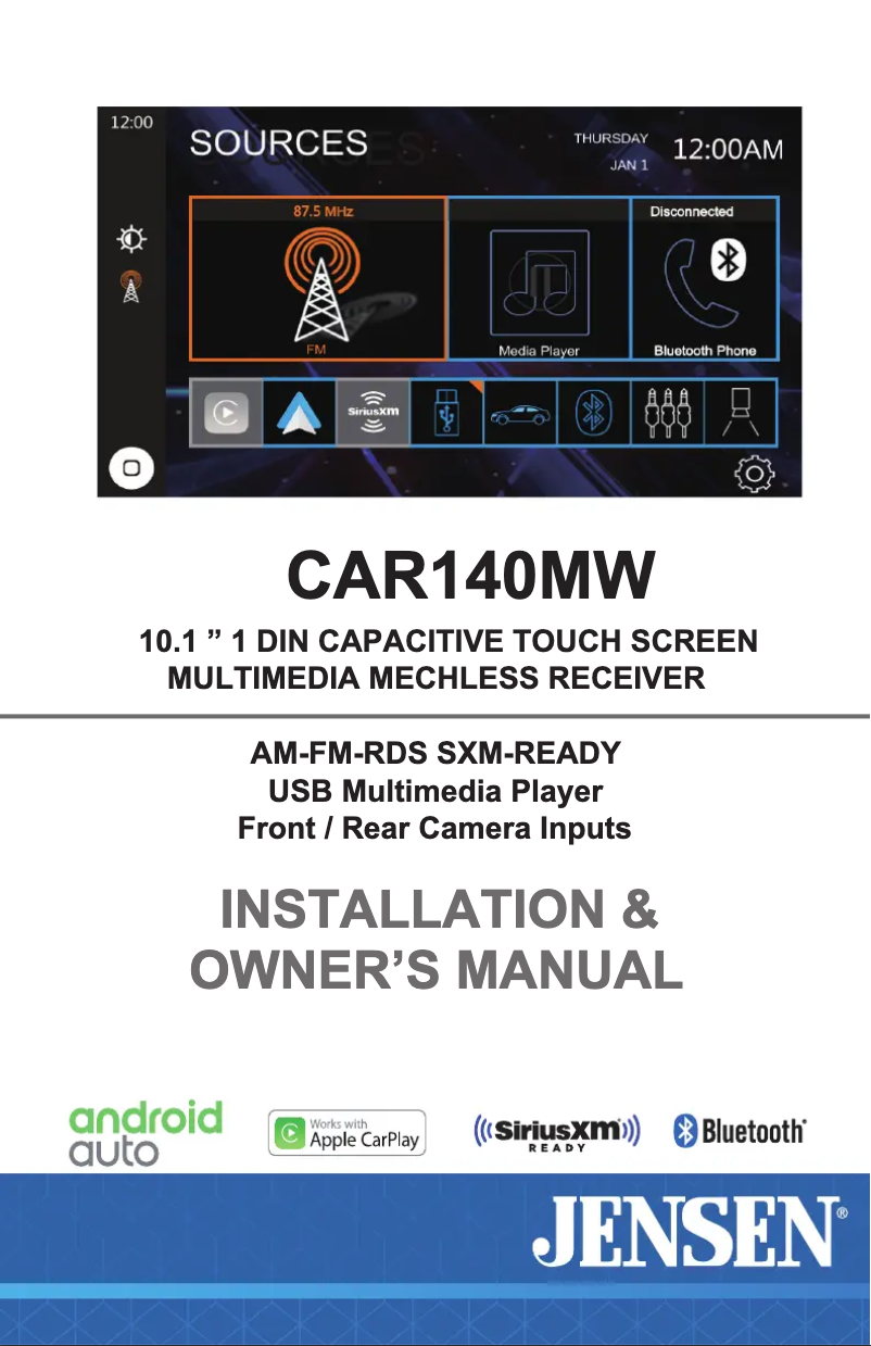 Página 1 del manual Manual de usuario Jensen CAR140MW