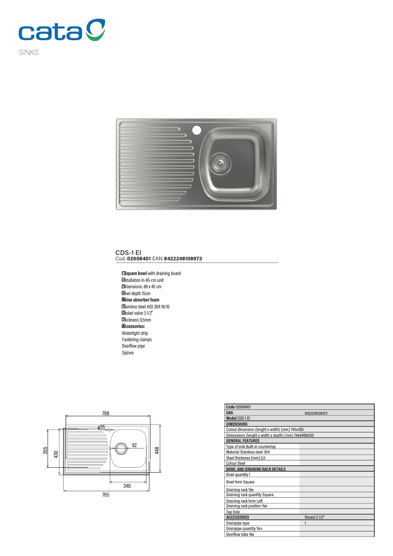 Imagen de la primera página del manual del dispositivo CDS-1 EI