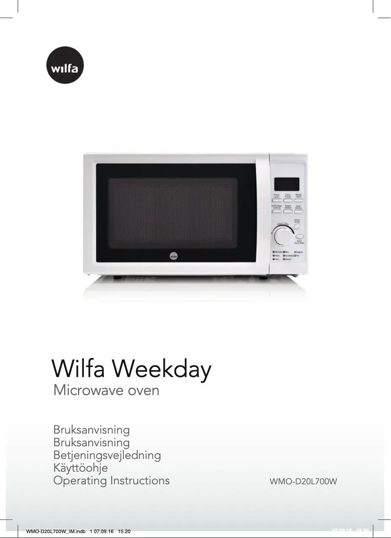 Imagen de la primera página del manual del dispositivo Weekday WMO-D20L700W