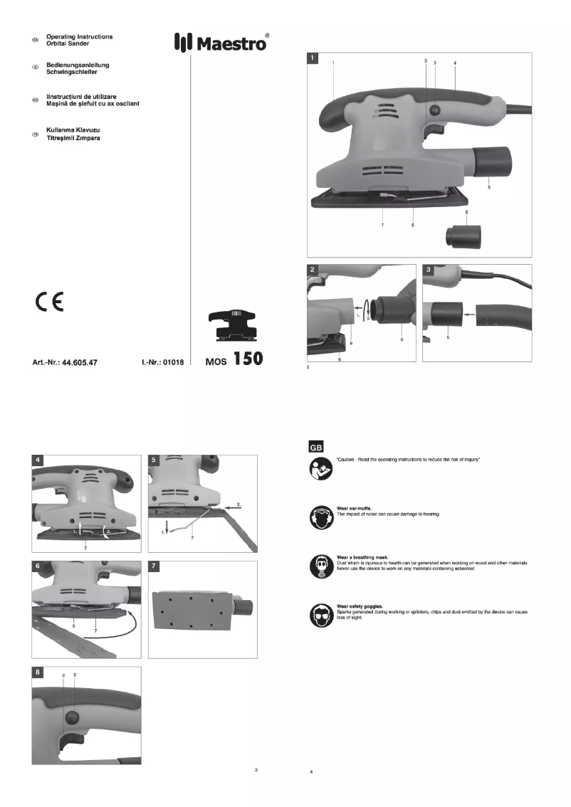 Imagen de la primera página del manual del dispositivo MOS 150